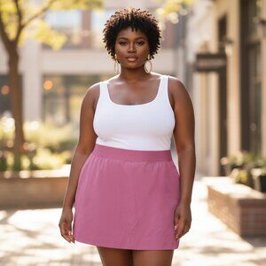 32 DEGREES Pink Tech Skort XL 1X Hybrid Skirt Shorts Tennis Running Workout Golf